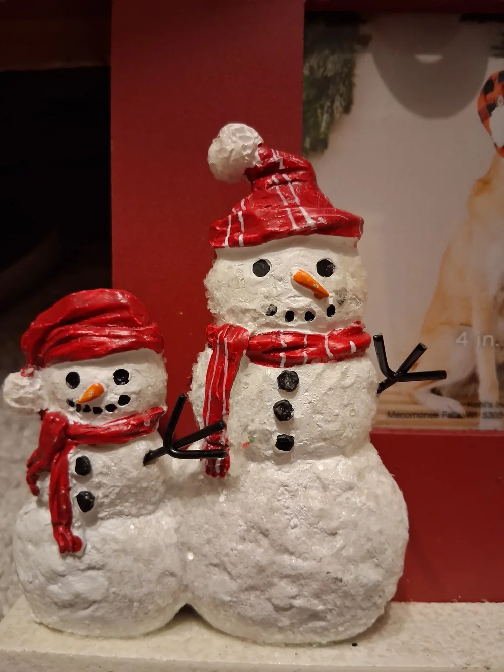 St. Nicholas Square Red Holiday Frame with Sparkling JOY and Snowmen